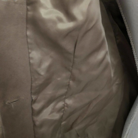 Love Token Natural Rabbit Fur Vest Taupe Sz XS Chain Belt Faux Suede Buttoned - Picture 6 of 8